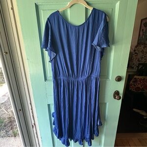 LOFT Plus Blue Flutter Dress - 16